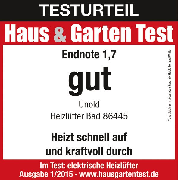 Unold 86445 Calefactor Eléctrico Negro 2000 W