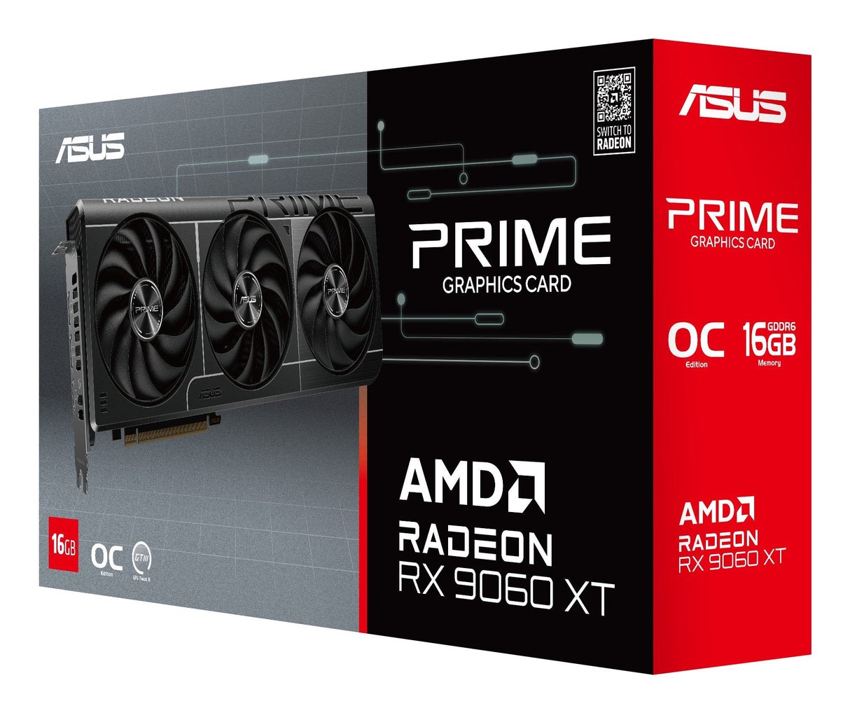 Tarjeta Gráfica Asus Prime Radeon Rx 9060 Xt O16g Amd 16 Gb Gddr6