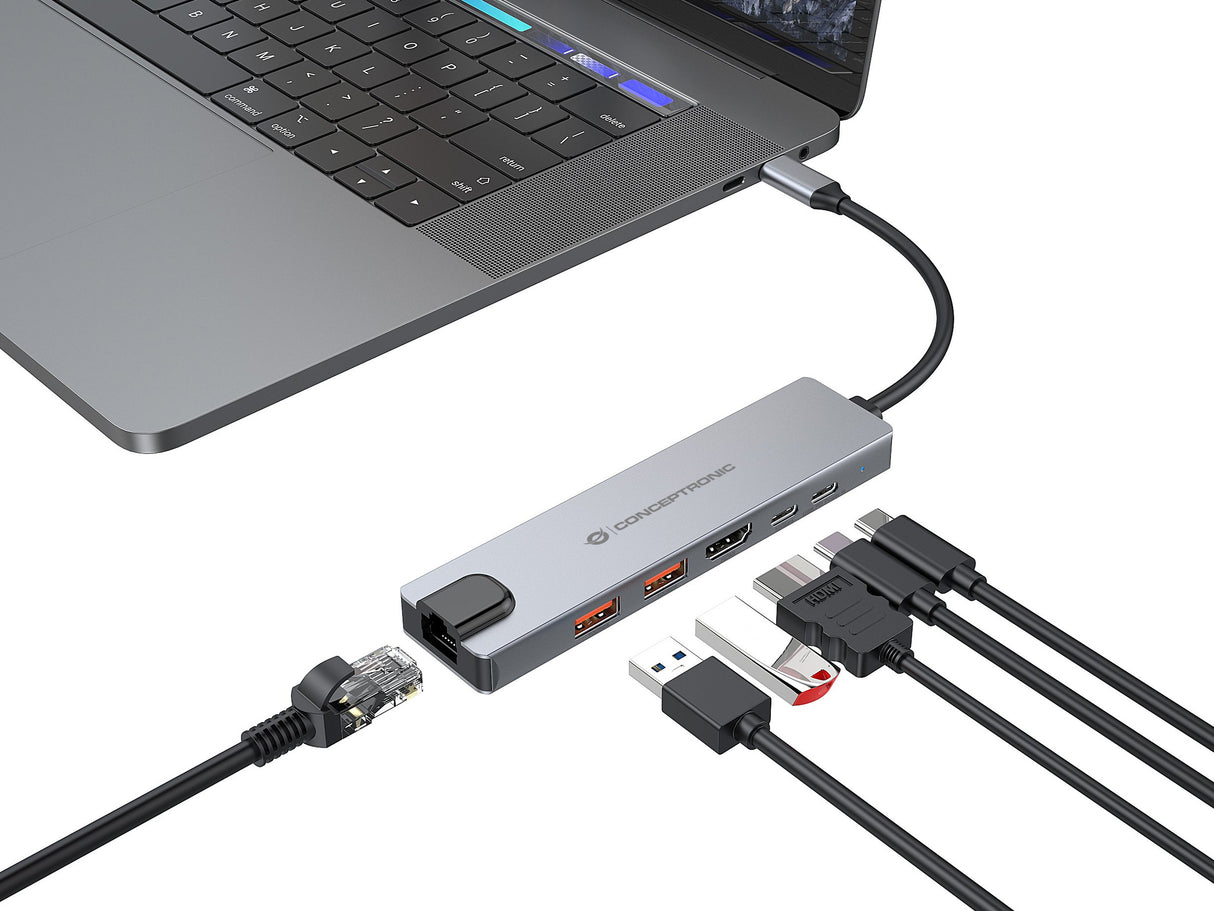EAN 4015867239629 - Conceptronic DONN29G base para portátil y replicador de puertos Alámbrico USB 3.2 Gen 2 (3.1 Gen 2) Type- imagen 4