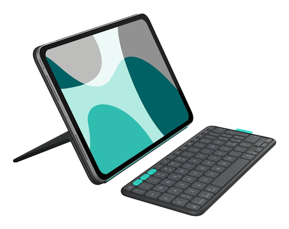 Logitech Flip Folio - Teclado Y Funda Folio - Full Size - Inalámbrico - Bluetooth 5.1 Le - Qwerty - Nórdico (Danés/Finlandés/Noruego/Sueco)