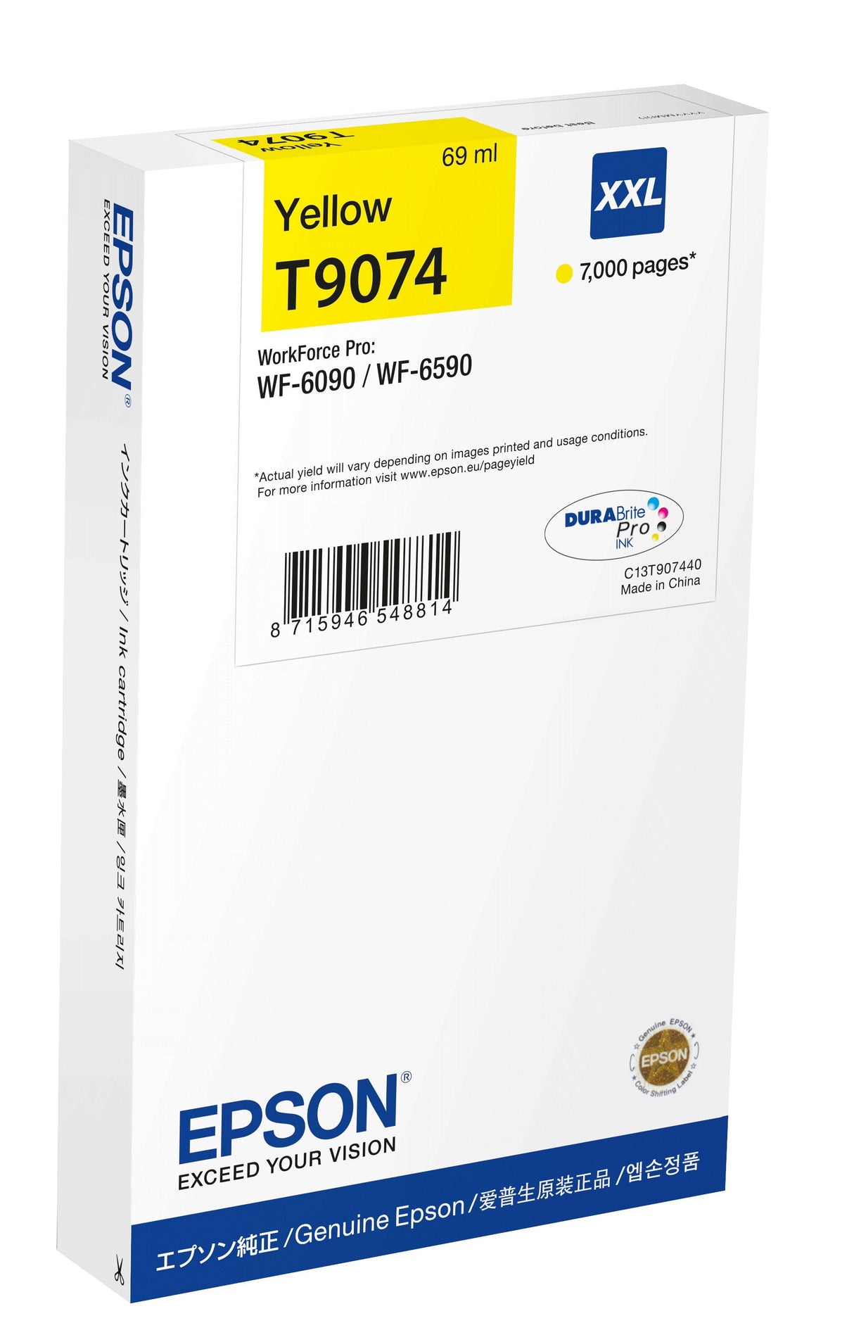 EAN 8715946548814 - Epson T9074 cartucho de tinta 1 pieza(s) Original Amarillo imagen 1