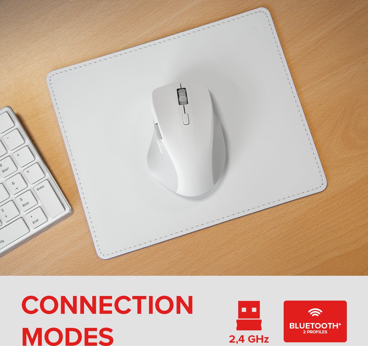 Ratón Recargable Inalámbrico Speedlink Libera Bt Silencioso Blanco