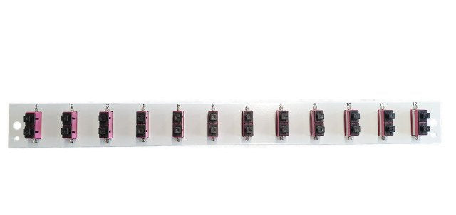 Efb Bestckte Panel Frontal Con 12 X Sc Duplex Empalme Om3 Vertical, Gris