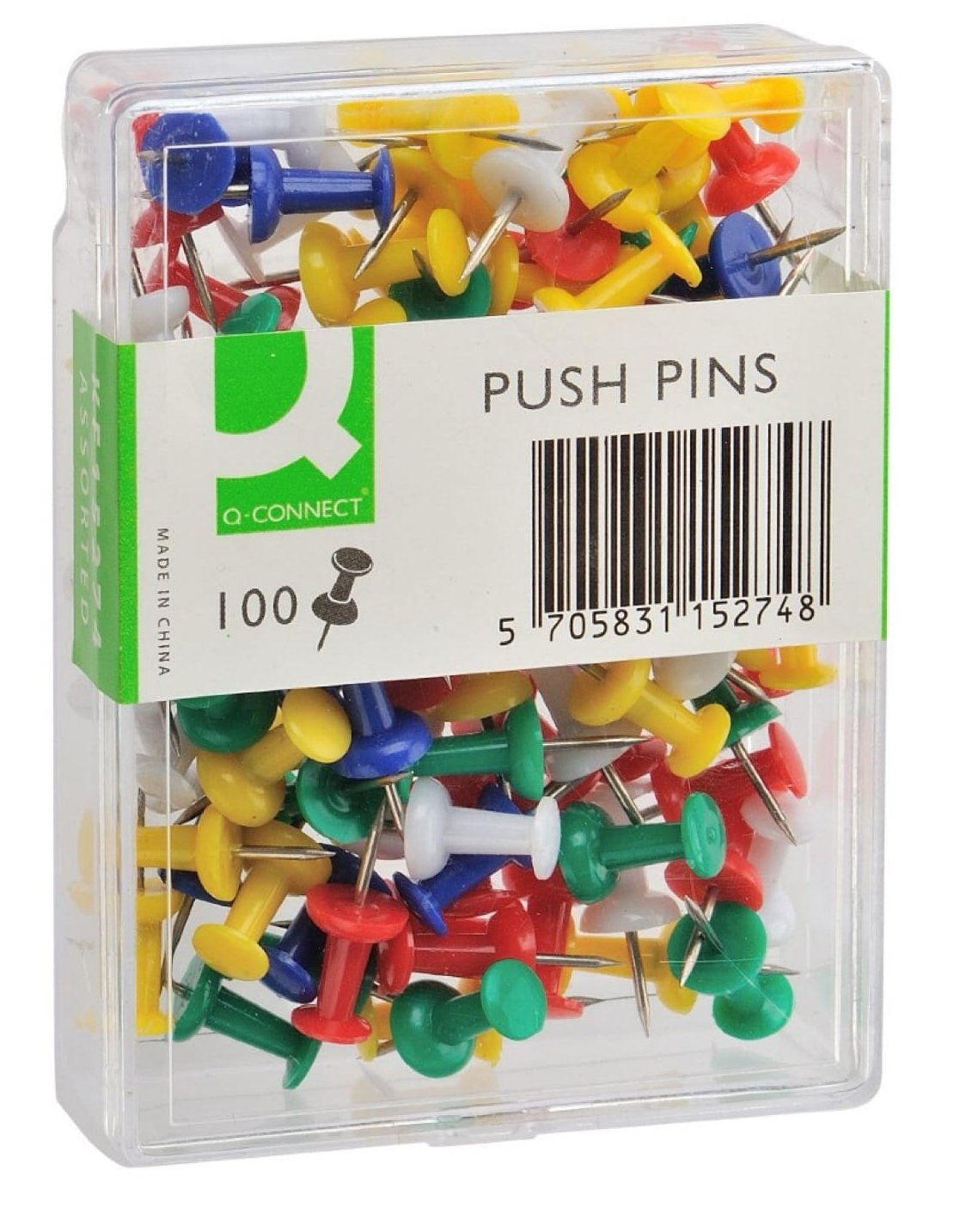 EAN 8423473165236 - Q-CONNECT KF15274 chincheta Multicolor 100 pieza(s) imagen 1
