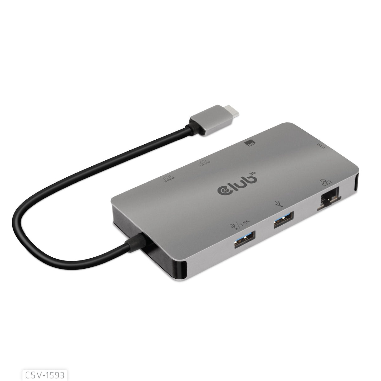 Club-3d Multistream Hub Usb 3.2 Gen1 Usb-C-> 2xhdmi, 2xusba, 1xsd, 1xmsd, 1xrj