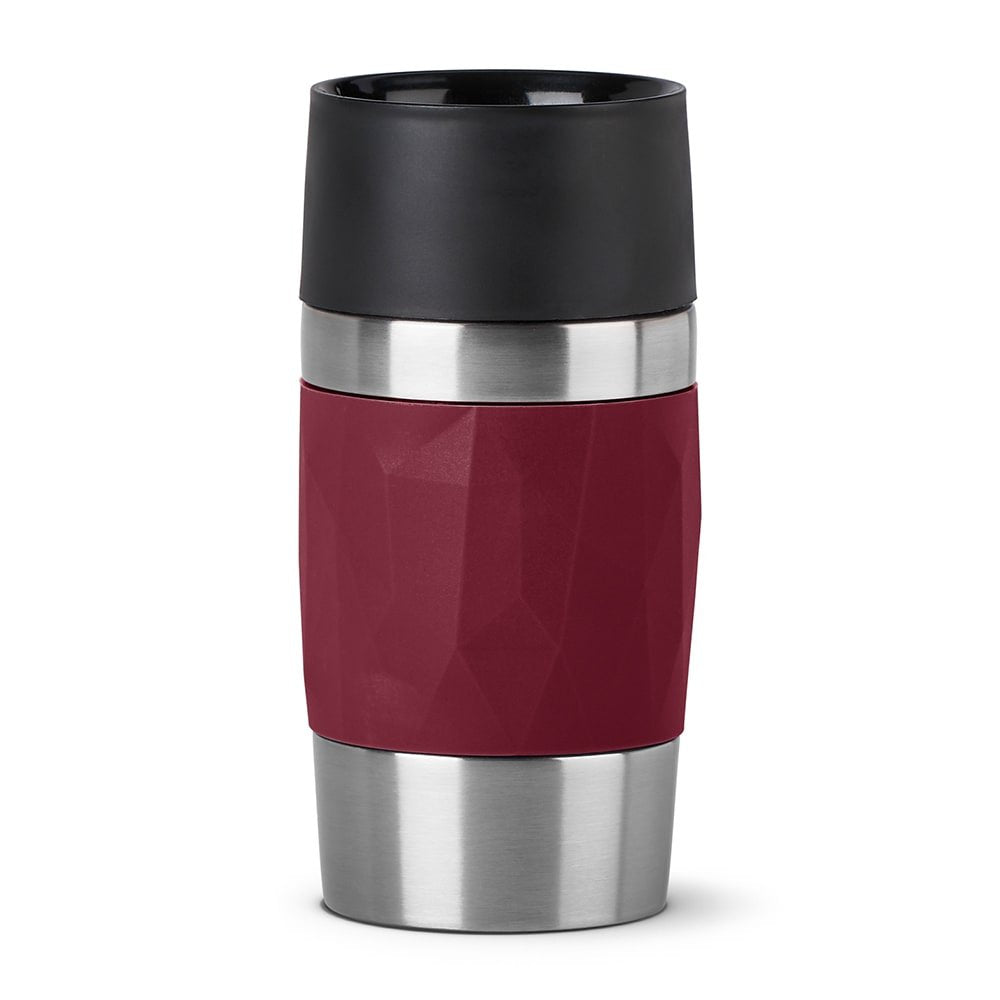 Emsa Travel Mug Taza Térmica Compacta 0,3 Litros Rojo Vino, Tapón De Rosca N2160900