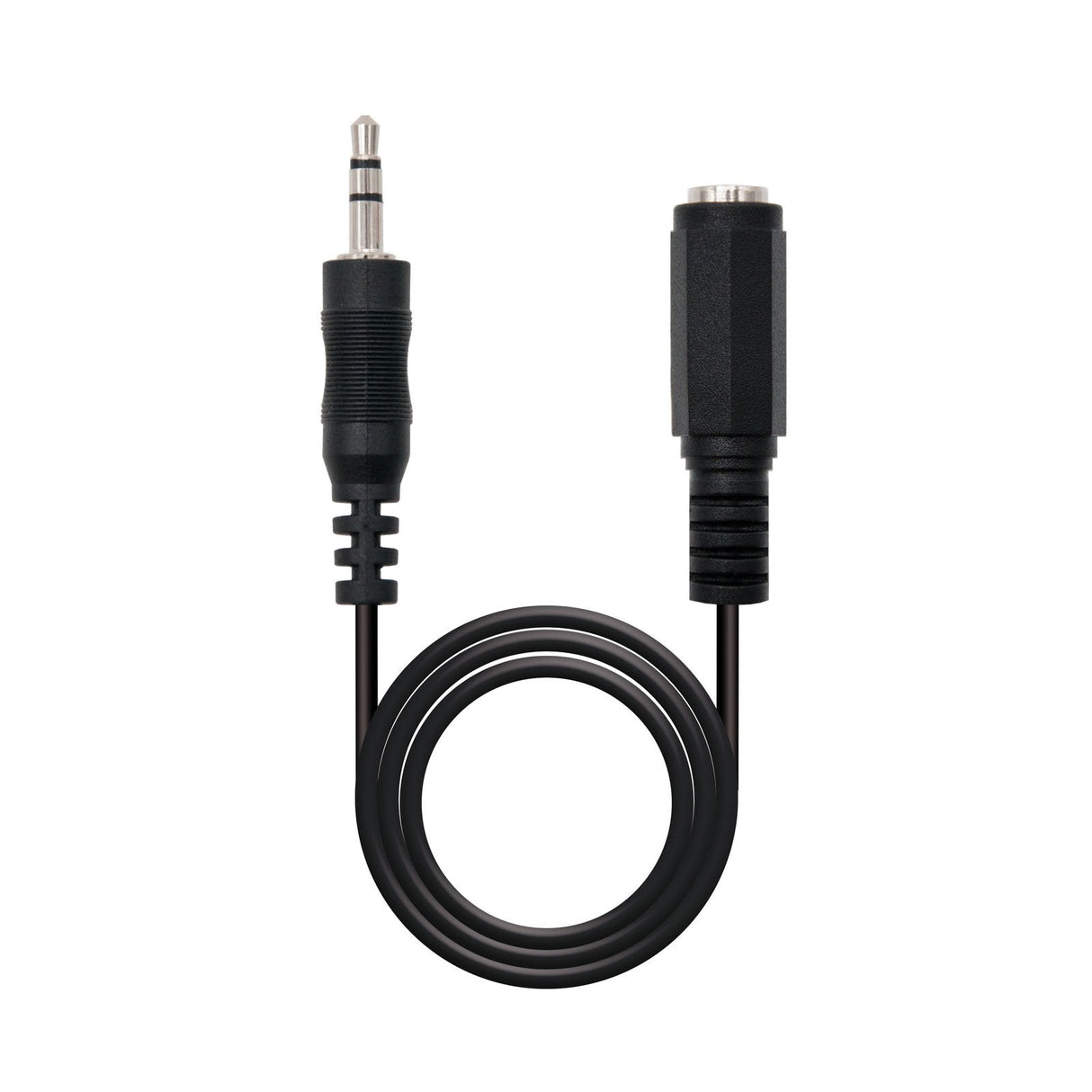 Nanocable Cable Audio Estereo Jack 3.5mm Macho A Jack 3.5mm Hembra 1.50m - Negro