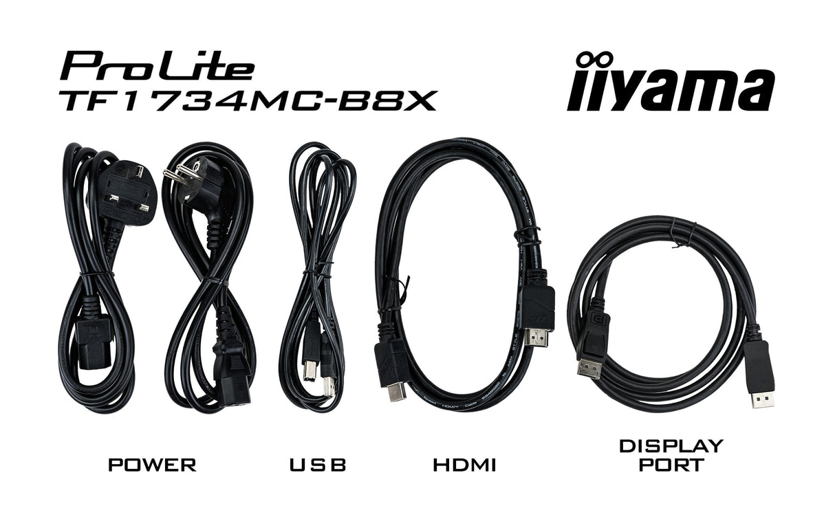 43,0cm 17" (1280x1024) Iiyama Prolite Tf1734mc-B8x 5:4 Tn 5ms 75hz Hdmi Displayport Vga Vesa Touch Black