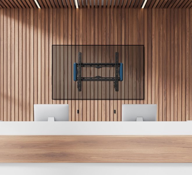 Soporte B-Tech Elements Fixed 400 Flat 165,1 Cm (65") Pared Negro, Azul