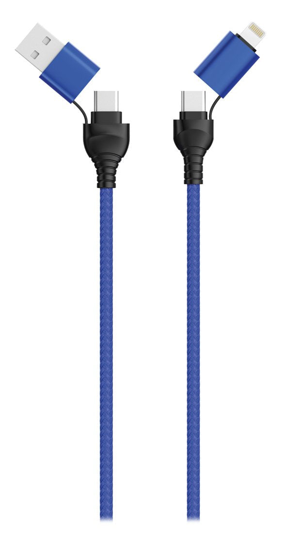 2go Cable De Datos Usb / Type C 4in1 Azul 120cm