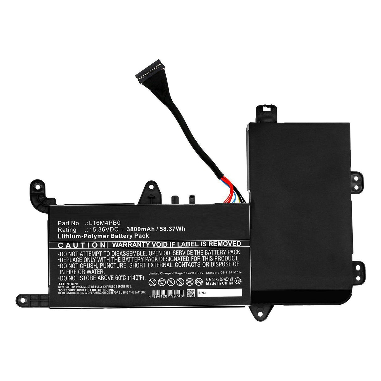 Battery 15.36v 3800mah 58.37wh For Lenovo Notebook,
