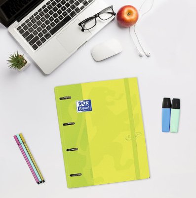 Oxford Carpeta 4 Anillas Touch Europeanbinder C/ Recambio 100h 5x5 A4+ Lima