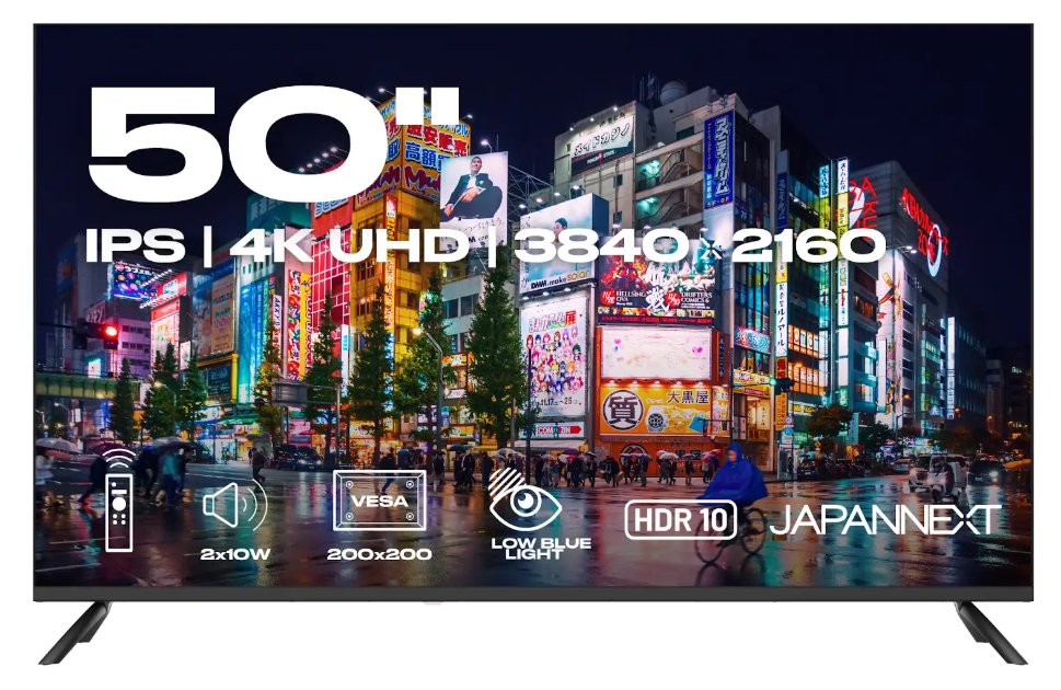 Japannext Jn-Ips500uhd60f Pantalla Para Pc 127 Cm (50") 3840 X 2160 Pixeles 4k Ultra Hd Negro