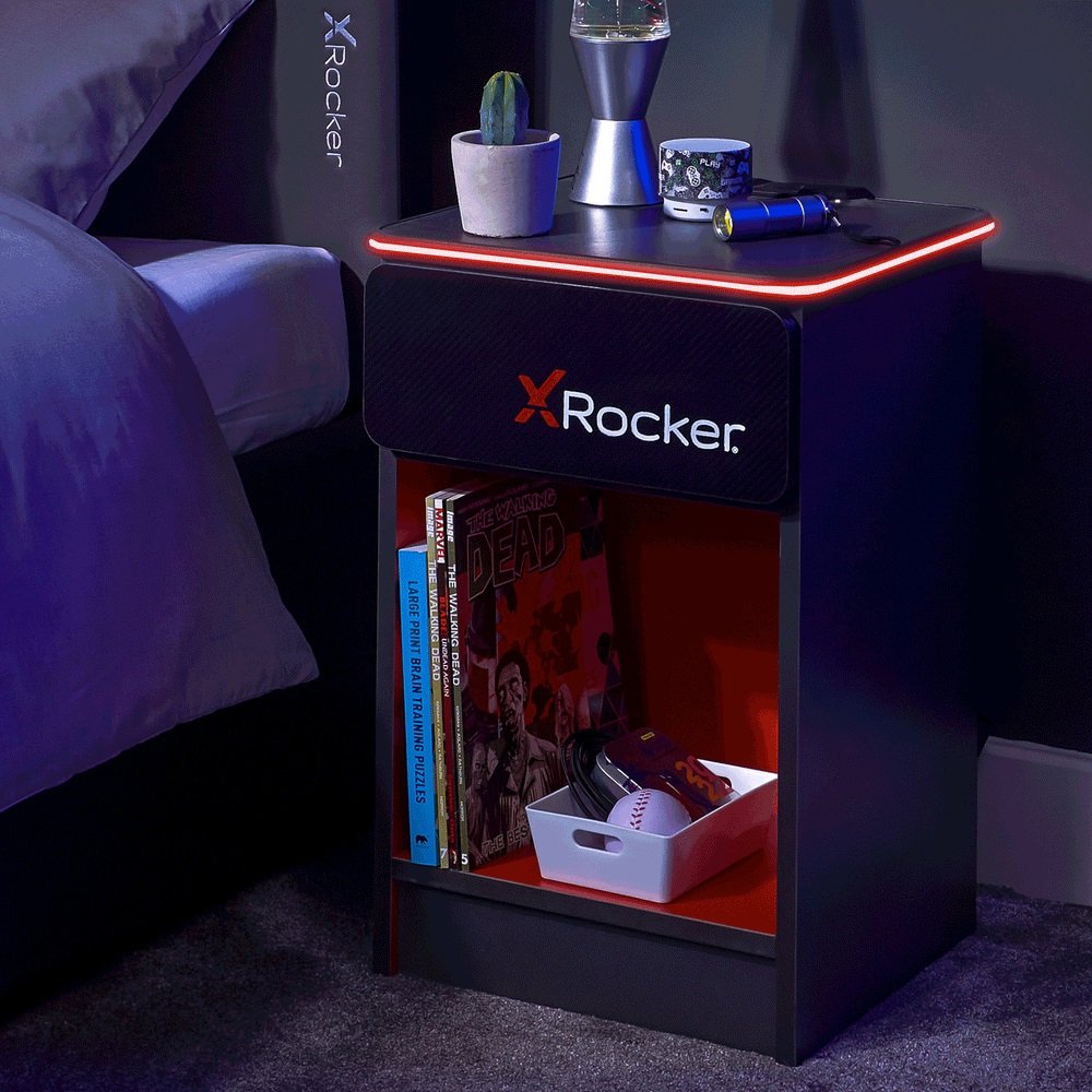 EAN 94338220261 - X Rocker 2022026 mesa de noche Mesilla de noche 1 cajón(es) Negro, Rojo imagen 1