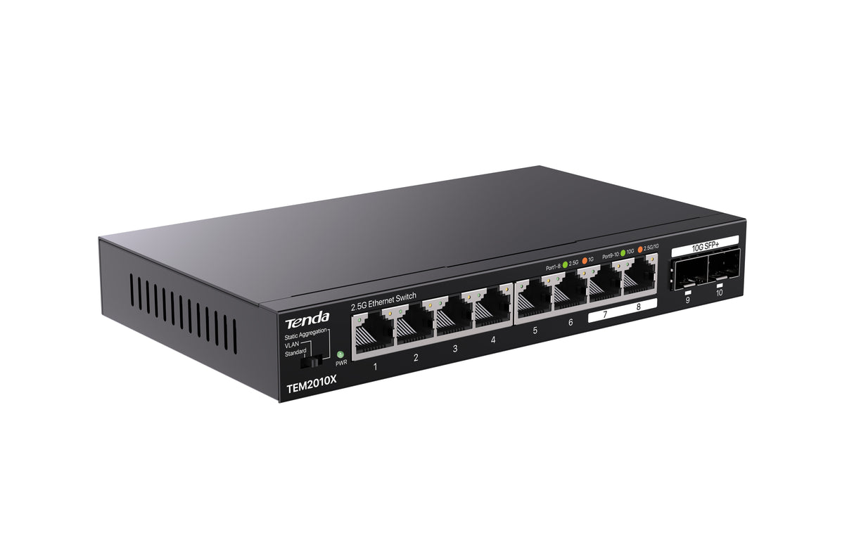 EAN 6932849436518 - Tenda TEM2010X switch 2.5G Ethernet (100/1000/2500) Escritorio Negro imagen 4