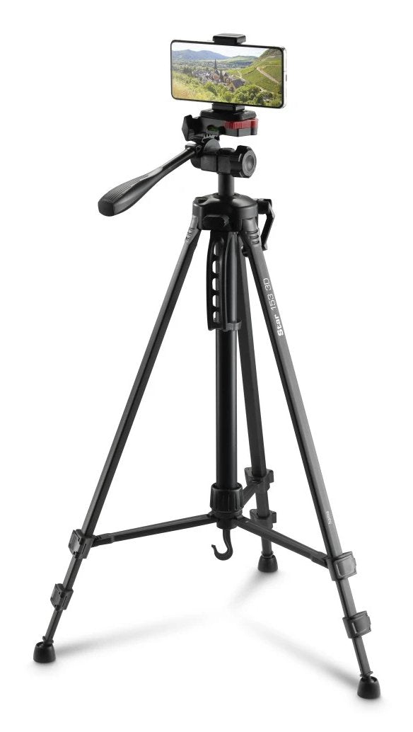 Hama Star 153 3d Tripode Para Camara Y Smartphone - Peso Max 990g - Altura Ajustable Hasta 153cm - Manivela En Columna
