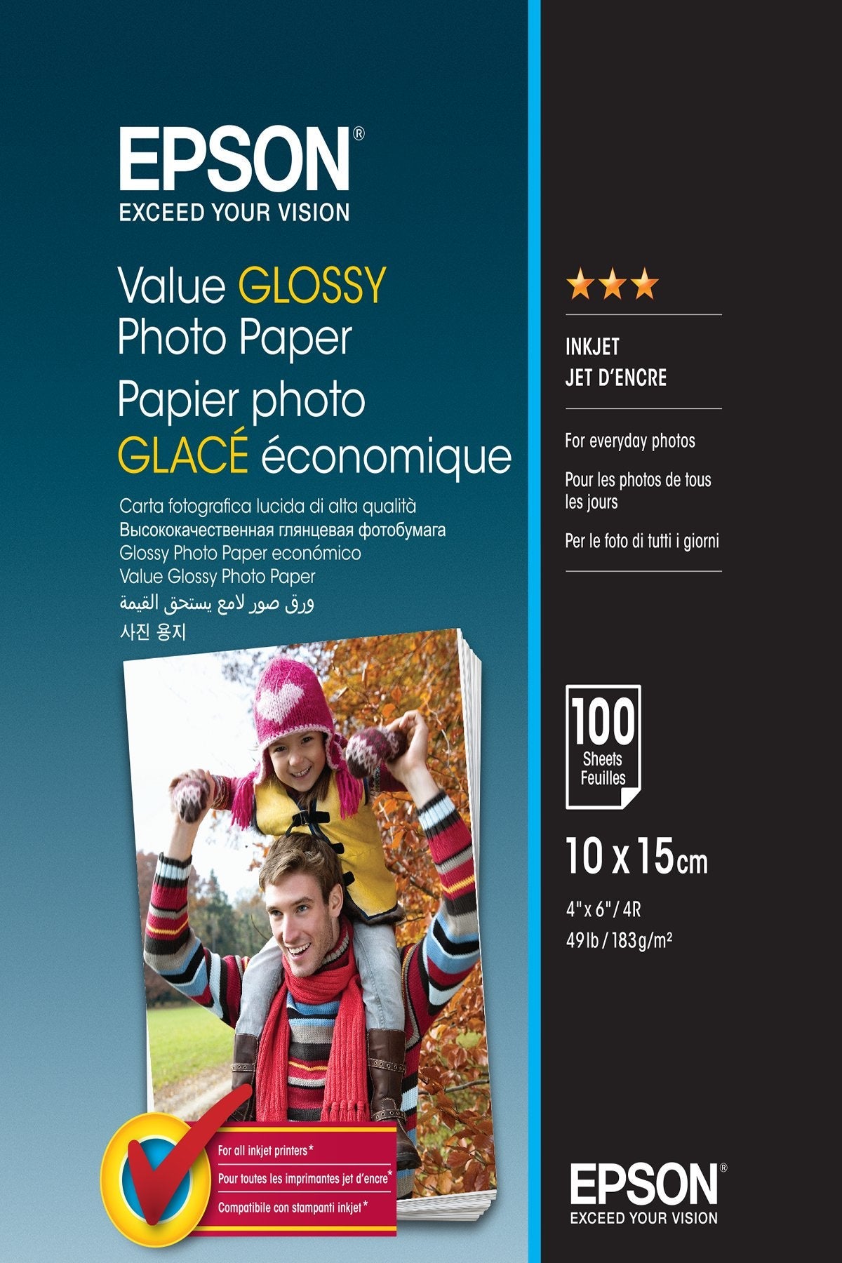 Epson Value Glossy Photo Paper - 10x15cm - 100 Hojas