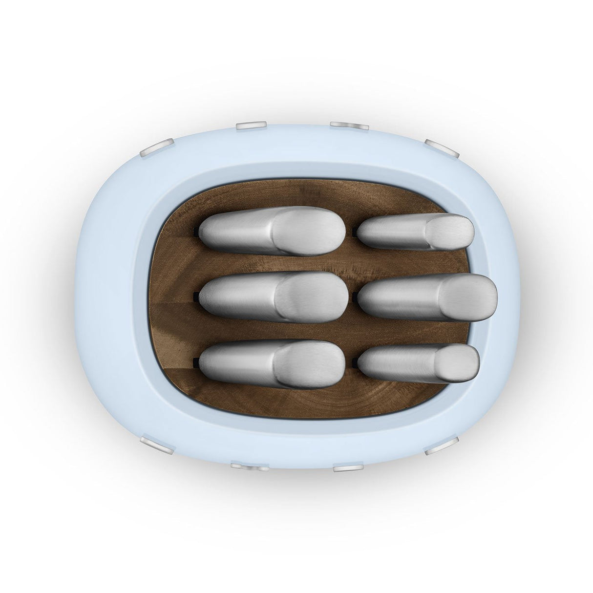 EAN 8017709344207 - Smeg KBSF02PB taco para cuchillos Bloque con ranuras para cuchillos Plástico, Acero inoxidable, Madera Az imagen 6