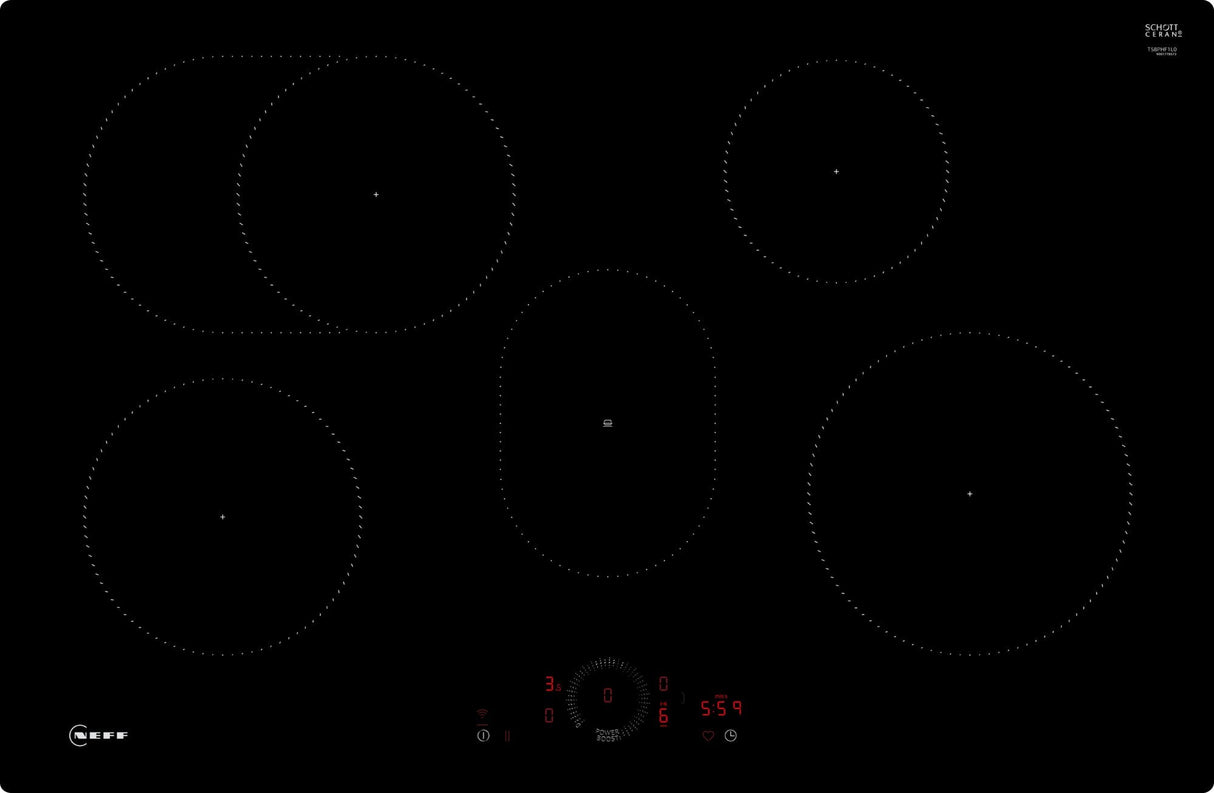 Neff T58phf1l0 N 70, Placa De Cocina Independiente Negra, 80 Cm T58phf1l0