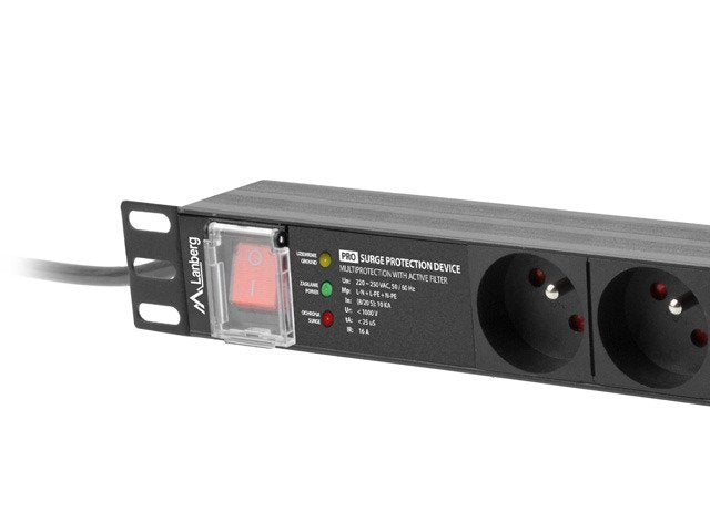 EAN 5901969429756 - Lanberg PDU-PRO-07E-0200-BK unidad de distribución de energía (PDU) 6 salidas AC 1U Negro imagen 4