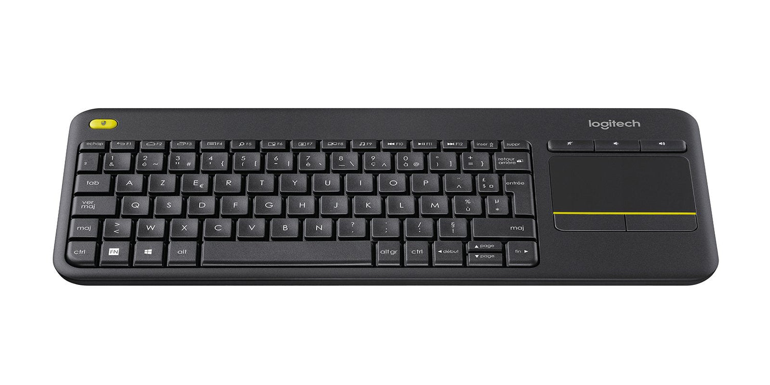 Teclado Francés Logitech K400 Plus Tv Rf Inalámbrico Azerty Negro