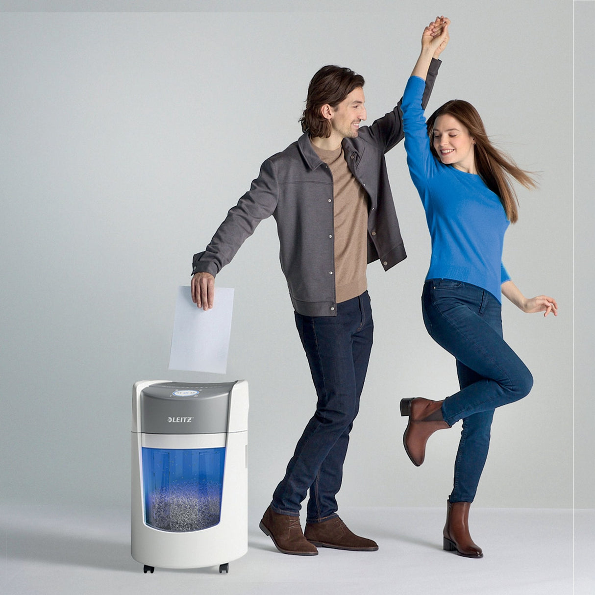 Leitz Iq Optimax Small Office 350 Triturador De Papel Microcorte 58 Db 22,3 Cm Gris, Blanco