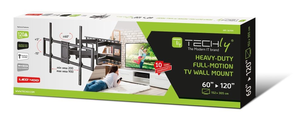 EAN 8059018367591 - Techly ICA-PLB 189B soporte para TV 3,05 m (120") Negro imagen 2