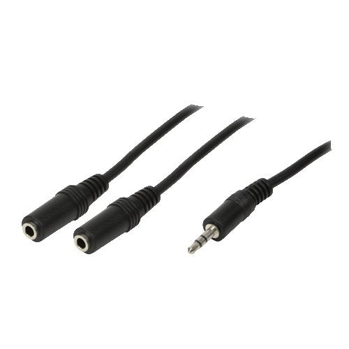 Logilink 1x3.5mm - 2x3.5mm, 0.2m Cable De Audio 0,2 M 3,5mm 2 X 3,5mm Negro