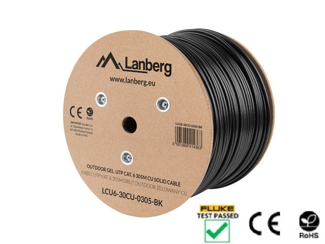 EAN 5901969414370 - Lanberg LCU6-30CU-0305-BK cable de red Negro 305 m Cat6 U/UTP (UTP) imagen 2