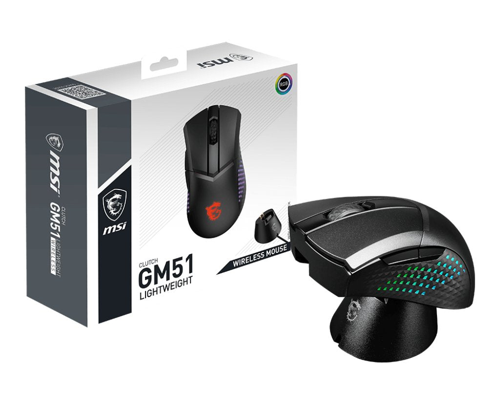 EAN 4711377013925 - MSI CLUTCH GM51 LIGHTWEIGHT WIRELESS ratón Juego mano derecha RF Wireless + Bluetooth + USB Type-C Óptico imagen 8