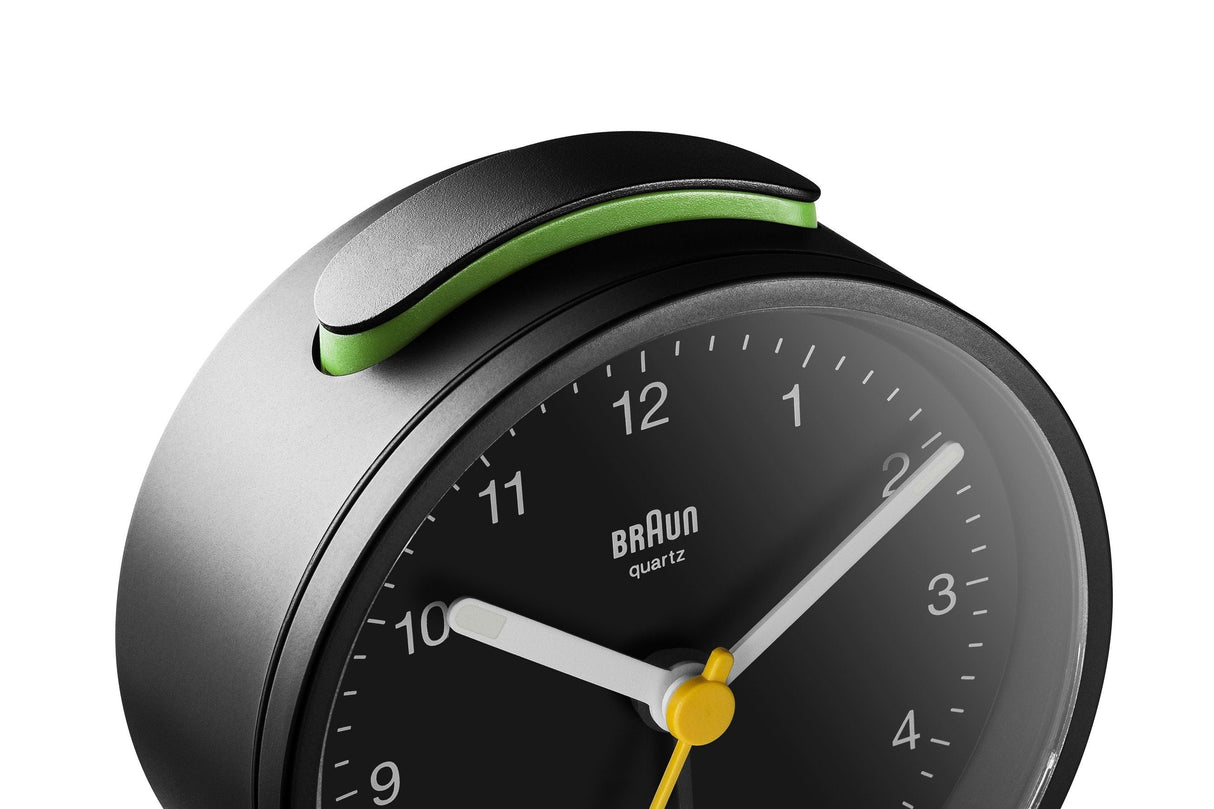 Braun Bc12, Reloj Despertador Analógico, Alrededor, Negro, Analógica, Amarillo, Batería