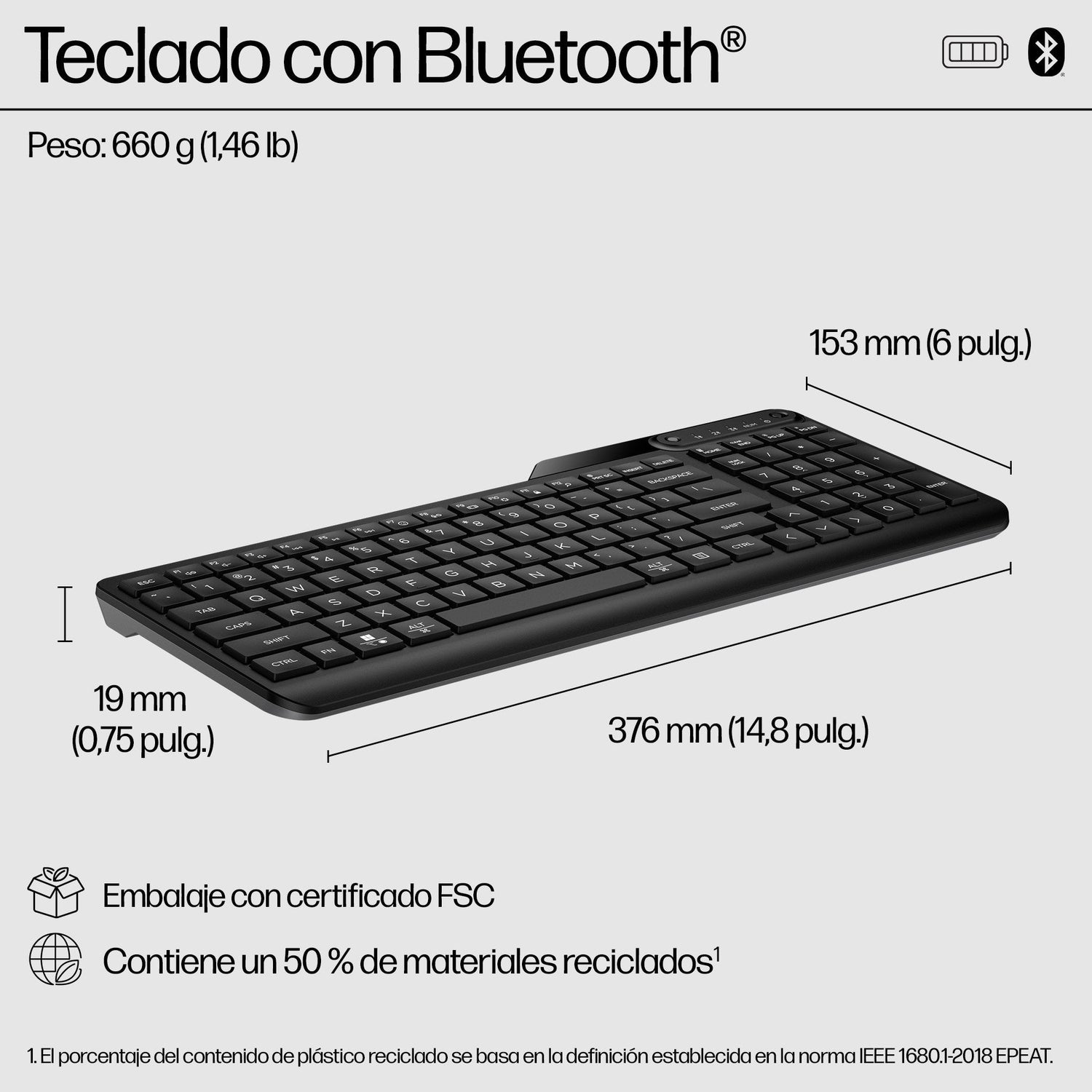 Teclado Ingles Hp Multidispositivo Bluetooth 460