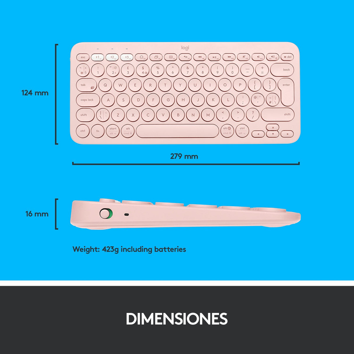 EAN 5099206089068 - Logitech 920-009587 teclado Universal Bluetooth QWERTY Español Rosa imagen 12