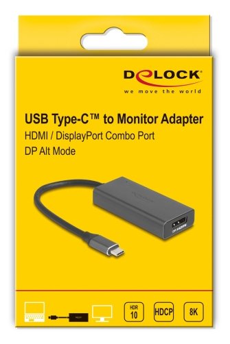 Delock Usb Type-C Adapter Zu Combo Hdmi Displayport Buchse 8k