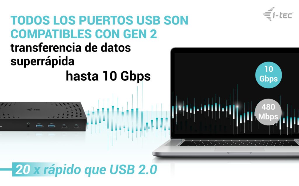 EAN 8595611706073 - i-tec CATRIPLE4KDOCKPD2 base para portátil y replicador de puertos Alámbrico USB 3.2 Gen 2 (3.1 Gen 2) Ty imagen 10