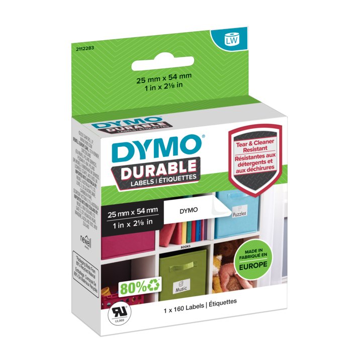 Dymo Durable Blanco Etiqueta Para Impresora Autoadhesiva