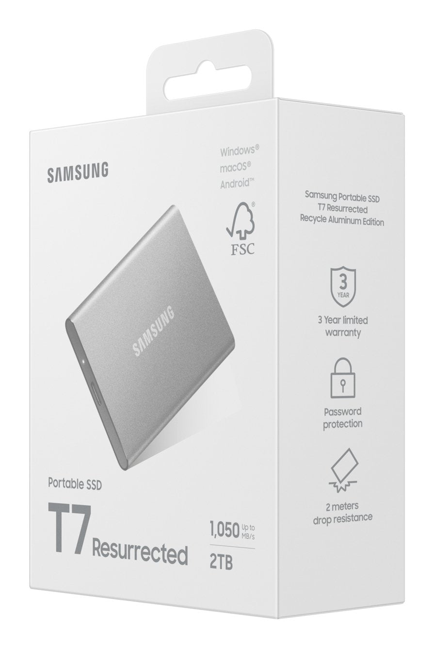 Samsung Mu-Pd2t0g/Ww Unidad Externa De Estado Sólido 2 Tb Usb Tipo C 3.2 Gen 2 (3.1 Gen 2) Plata