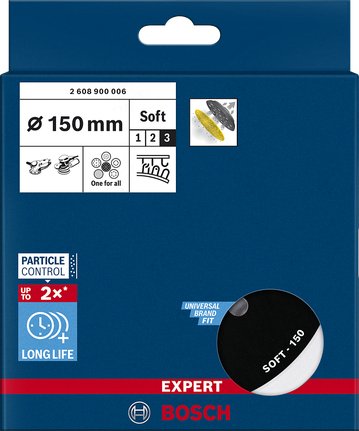 Bosch Plato Abrasivo Universal Expert Multiagujero, Blando, Ø150 Mm, M8+5/16", Plato Lijador 2608900006