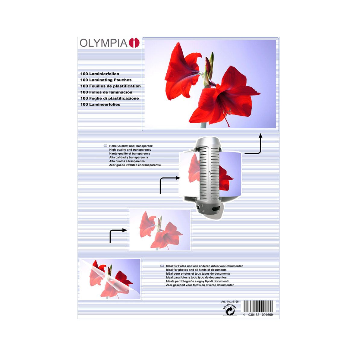 Láminas De Plastificar Olympia Din A4, 25 Piezas 80 Mic