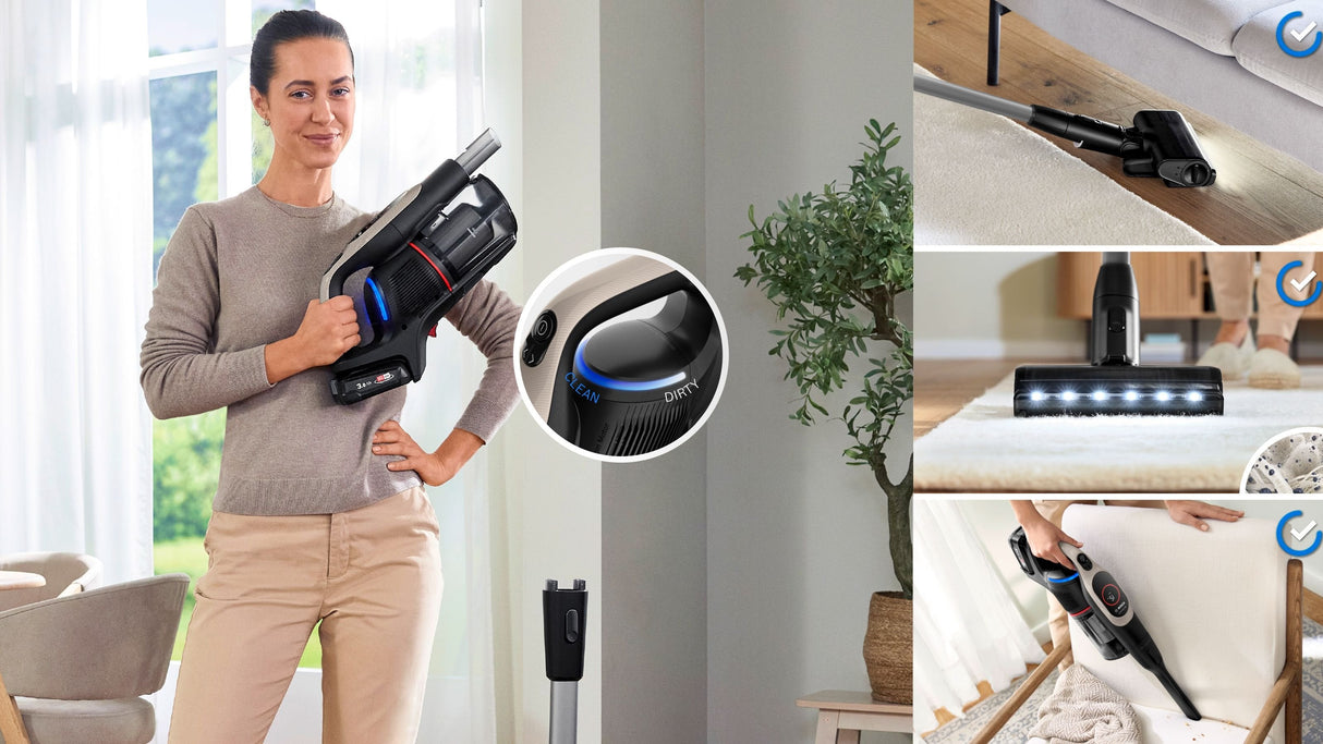 Aspiradora Bosch Bcs931gac De Pie Y Escoba Eléctrica Aspiradora Escoba Batería Secar Hepa Sin Bolsa 0,4 L Grafito 3 Ah