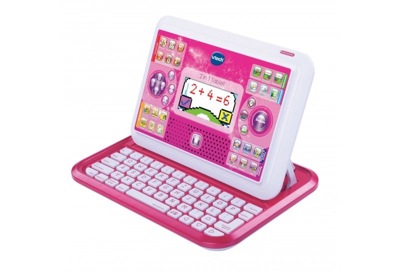 Vtech 2 En 1 Tableta Rosa, Aprendizaje De La Computadora Rosa/Rosa 80-155554