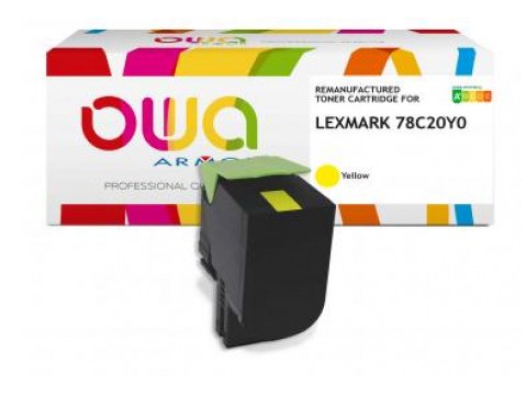 Owa Toner Compatible Para Lexmark 78c20y0 Amarillo (Ca. 1.400 S.)