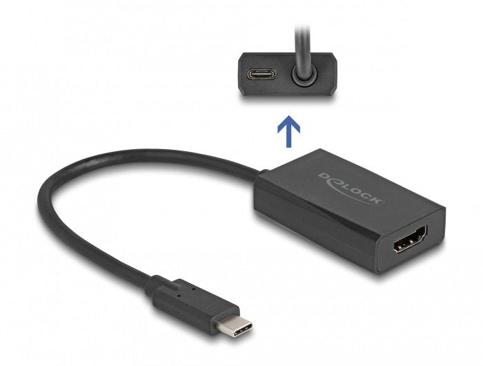 Delock 61058 Adaptador Hdmi Hembra A Usb Type-C Macho (Modo Dp Alt) 4k Con Pd 100 W