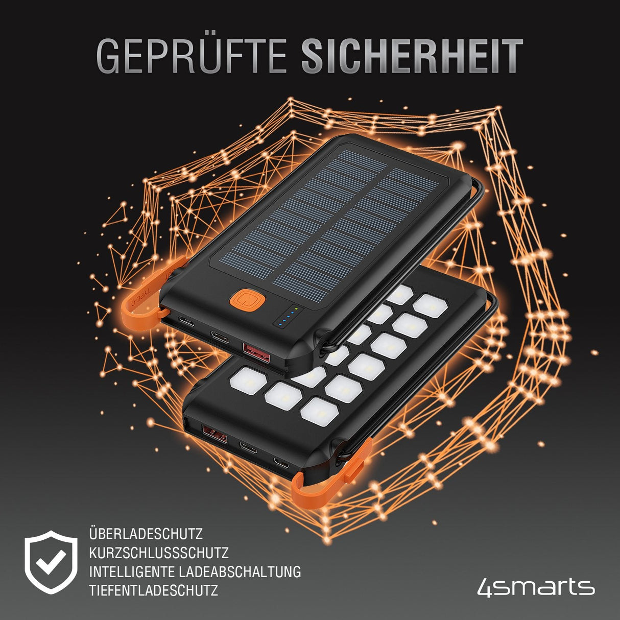 EAN 4252011900220 - 4smarts TitanPack Flex Polímero de litio 10000 mAh Negro, Naranja imagen 6