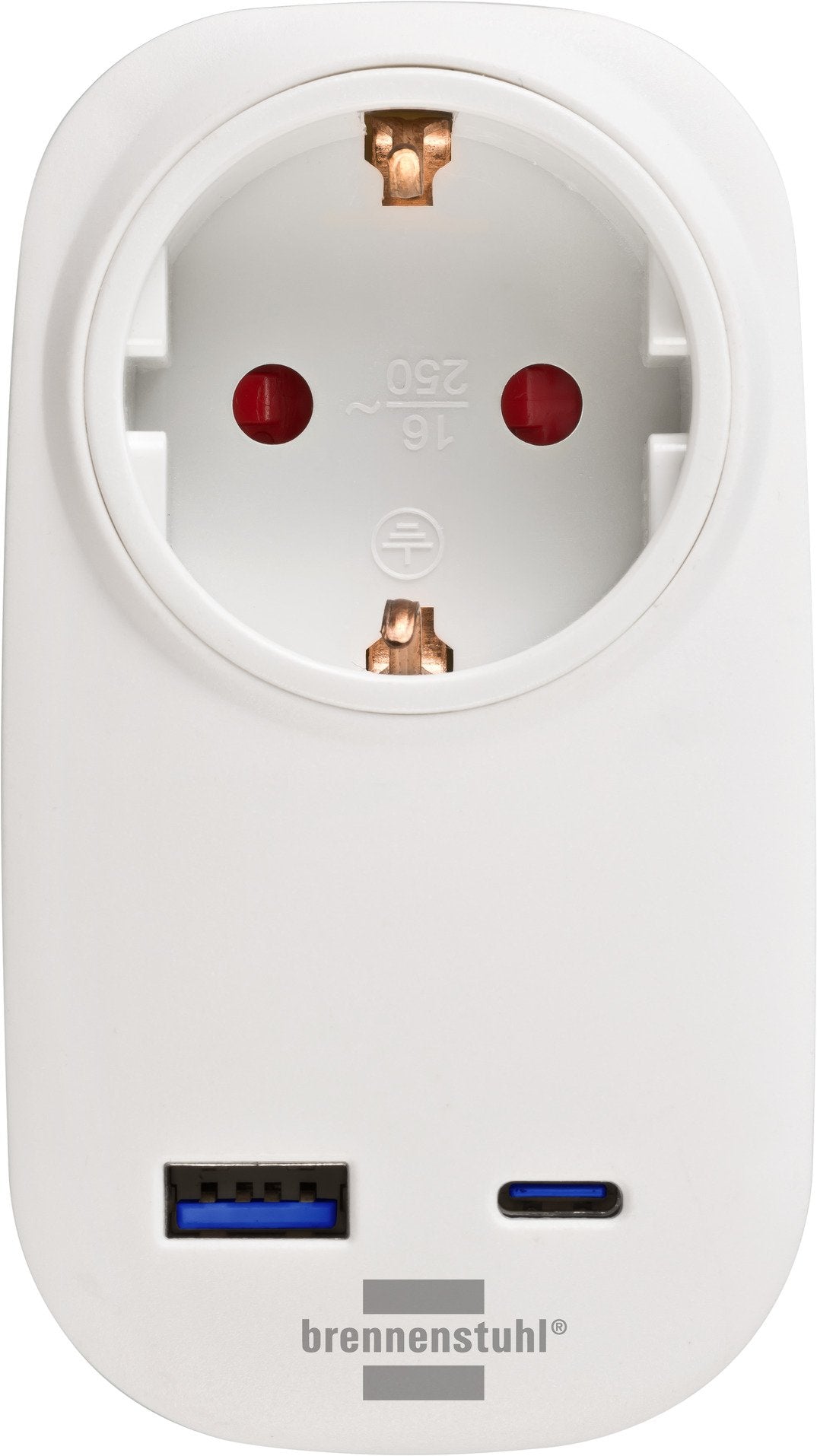 Brennenstuhl Steckdosenadaptador Con Usb-C Power Delivery 20w Y Usb-A 18w, Blanco