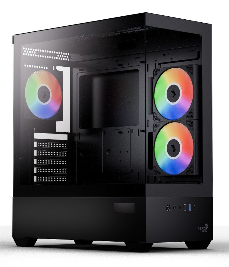 Caja Atx Aerocool P500d Digi Argb Cristal Templado Blanco
