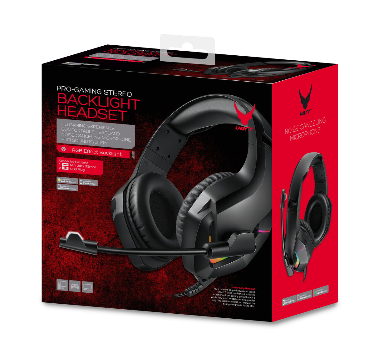 EAN 5907595455619 - Varr VH8050 auricular y casco Auriculares Alámbrico Diadema Juego Negro imagen 6