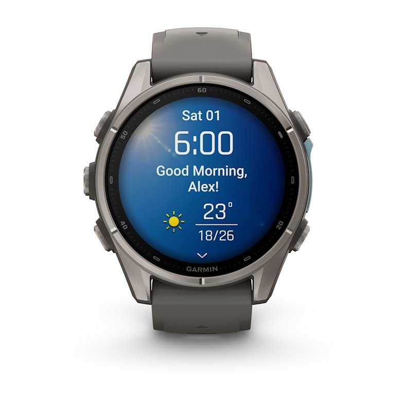Garmin Fenix 9 Titanio Con Correa De Silicona En Gris Smartwatch 43mm