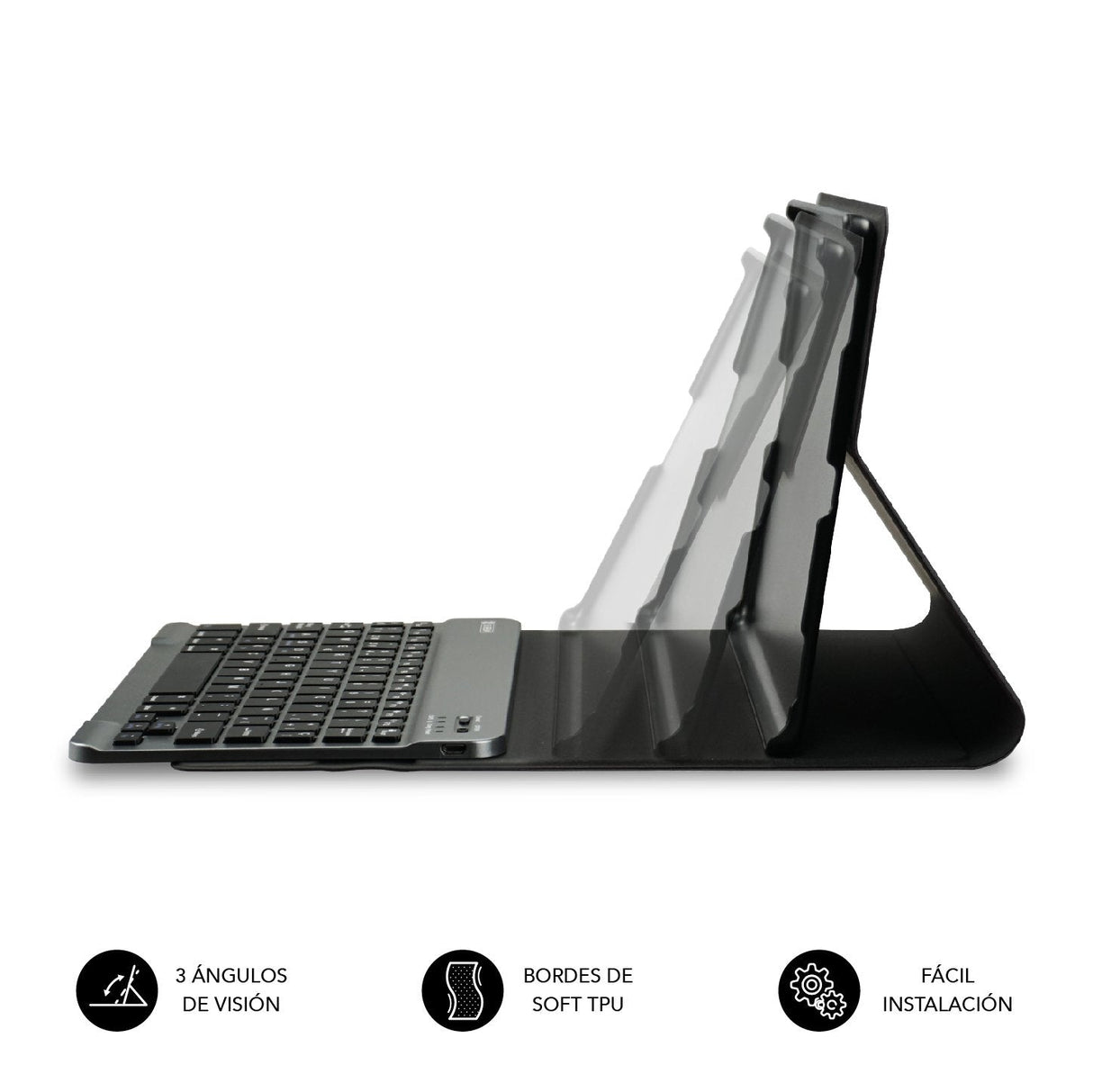 Funda Tablet Subblim Keytab Pro + Teclado Bluetooth Para Samsung Tab A8 10.5" X200/205 Black