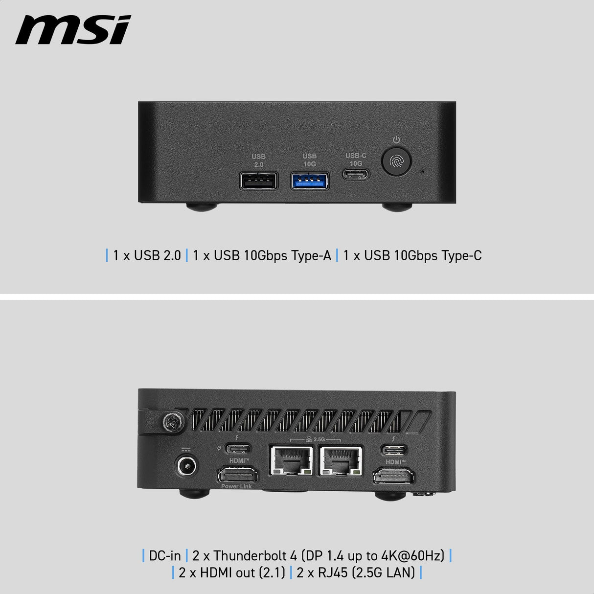 Msi Cubi Nuc Ai+ 3mg-003eu Intel Core Ultra 7 355 16gb 1tb Ssd W11p Black